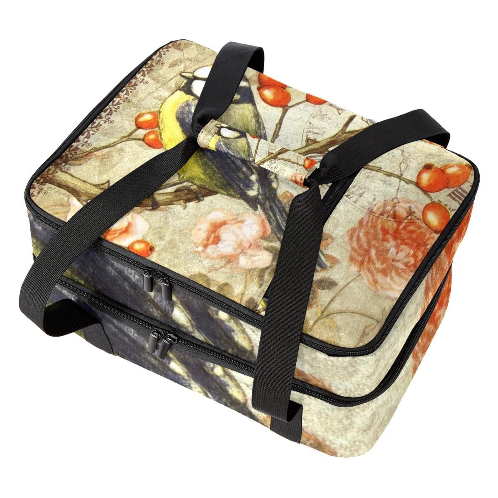 Amazon | 保冷バッグ、ランチバッグ二層クーラーバッグ、レトロな